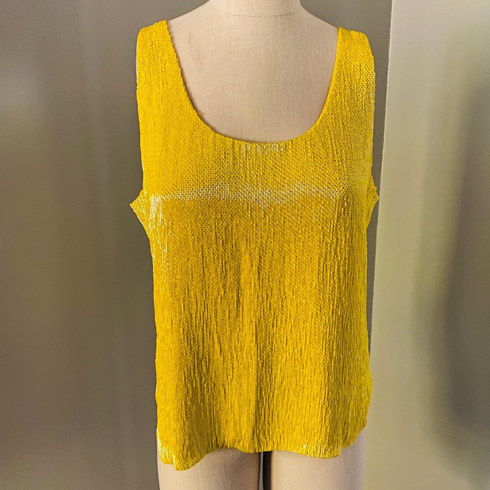 Ralph Lauren Blue Label Yellow Beaded Tank Top 10- New with tags